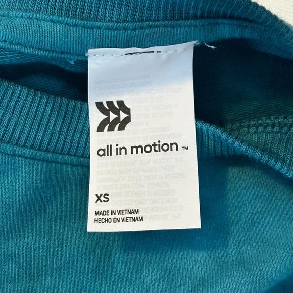 All in Motion Women's Loose Tie-Dye Crewneck Pullover Sweatshirt Teal green XS - Picture 5 of 9